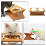 Cat Fairy Pet Solid Wood Table Pet Bowl Cat Bowl