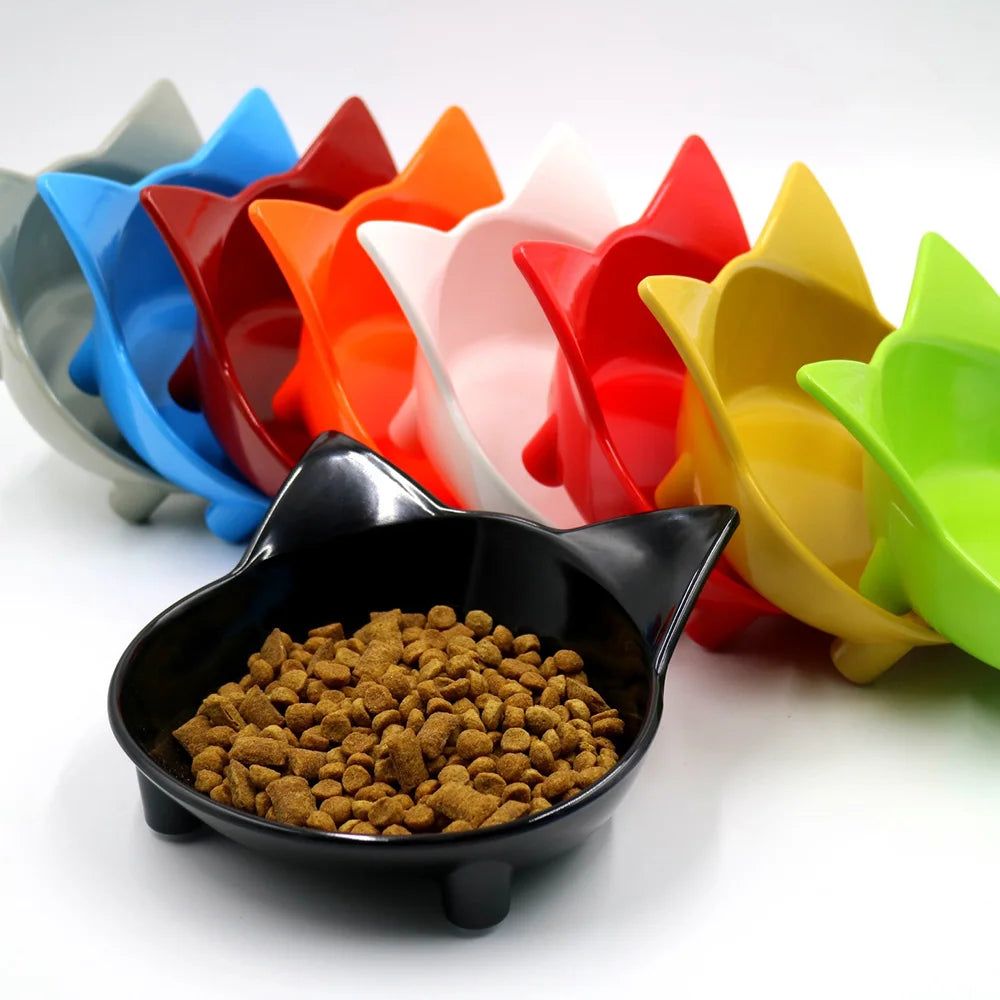 Colorful Cat Food & Water Dishes, Safe Pet Feeding Bowls, Practical Pet Supplies for Cats 