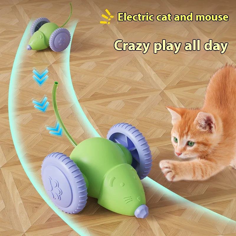 Electric Mouse Car Pet toys Interactive Cat Toy Rechargeable Automatic Teaser with Intelligent Obstacle Avoidance Pet Products 