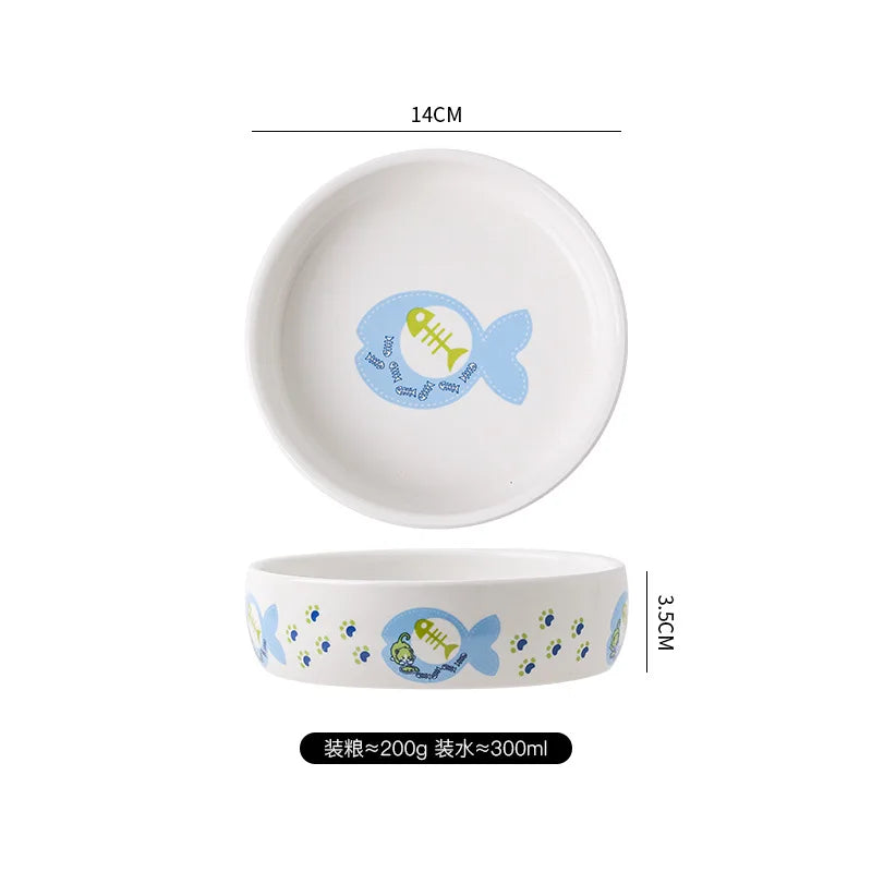 Dogs Cats Food Utensils Ceramic Pet Bowls Feeders Supplies 