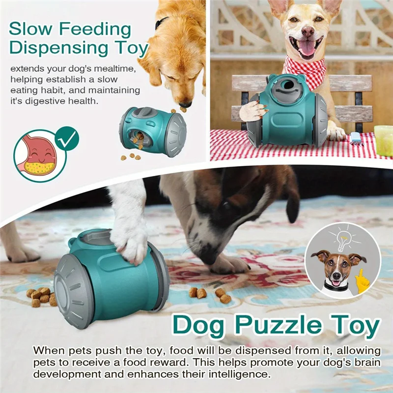 Dog Pet Food Dispenser For Dog Cats Interactive Game IQ Training Feeder Pet Supplies Red-AT64 