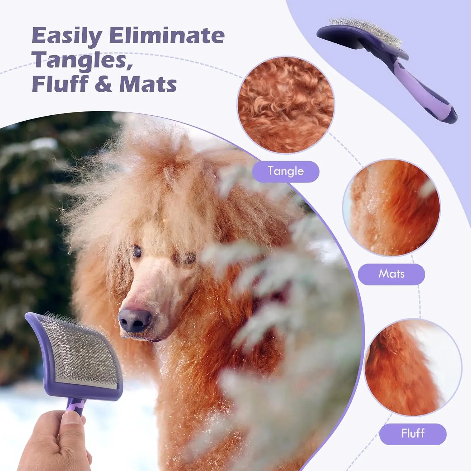 Dog Brush for Poodles Grooming Brush for Dematting Detangle Poodles German Shepherd Hair Pitbulls Yorkies Retriever Bathing 