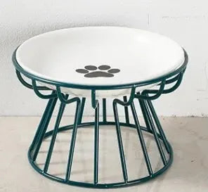 Ceramic Cat Food Bowl Wide Safe Pets Water Food Bowls Non Slip Shallow Dish for Kitten Puppy Pet Food Water Feeding 