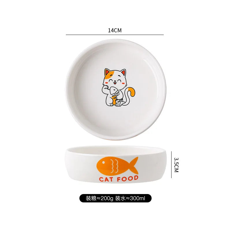 Dogs Cats Food Utensils Ceramic Pet Bowls Feeders Supplies 
