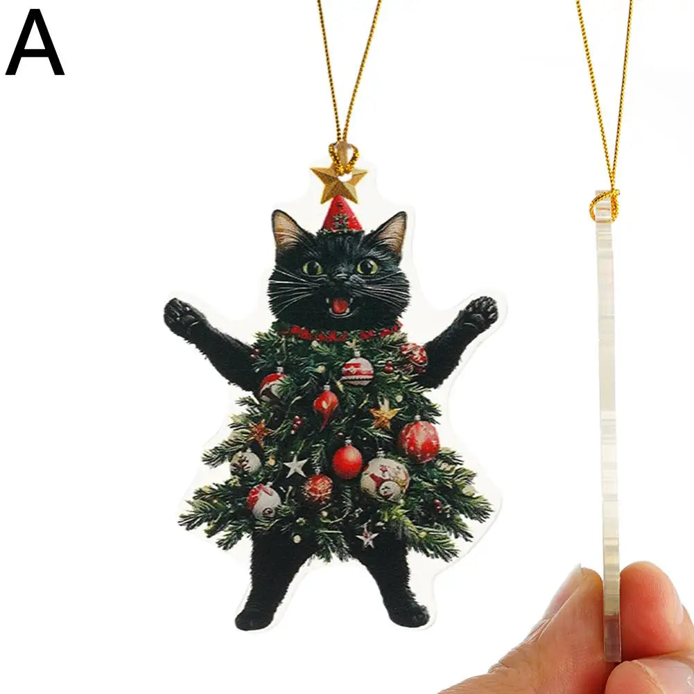 Christmas Decoration Animal Cats Playful Hanging Decoration Realistic Vibrant Cute Colorful Party Supplies Home Decor Kids Gift