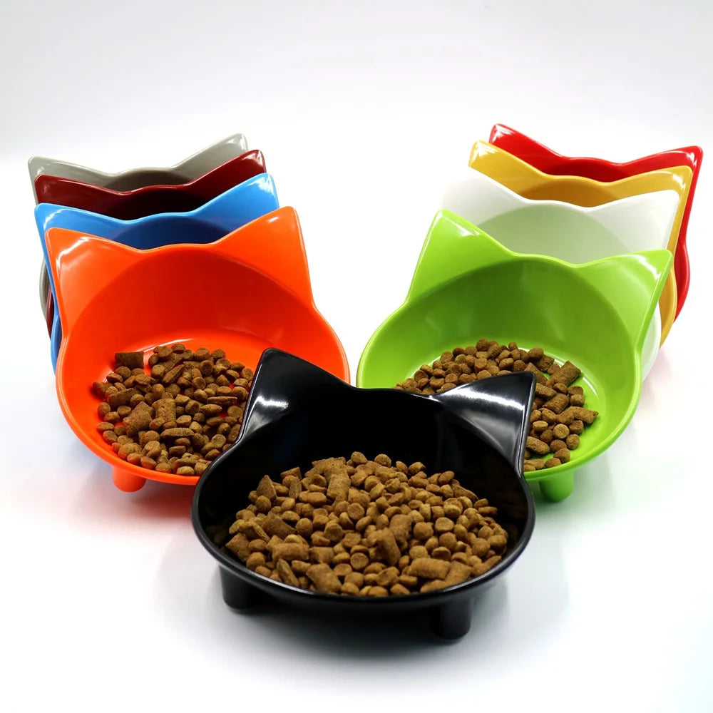 Colorful Cat Food & Water Dishes, Safe Pet Feeding Bowls, Practical Pet Supplies for Cats 