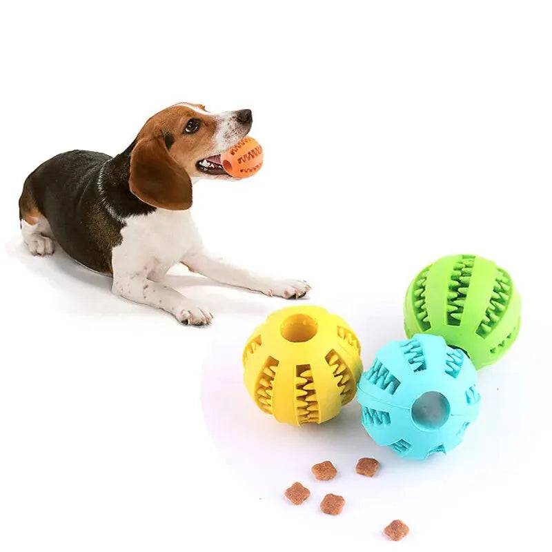 Dog Toy Ball, Nontoxic Bite Resistant Toy Ball for Pet Dogs Puppy Cat, Dog Pet Food Treat Feeder Chew Tooth Cleaning Ball 