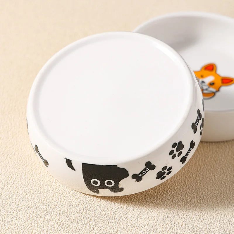 Dogs Cats Food Utensils Ceramic Pet Bowls Feeders Supplies 
