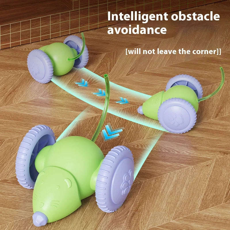 Electric Mouse Car Pet toys Interactive Cat Toy Rechargeable Automatic Teaser with Intelligent Obstacle Avoidance Pet Products 