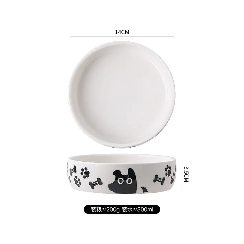 Dogs Cats Food Utensils Ceramic Pet Bowls Feeders Supplies 