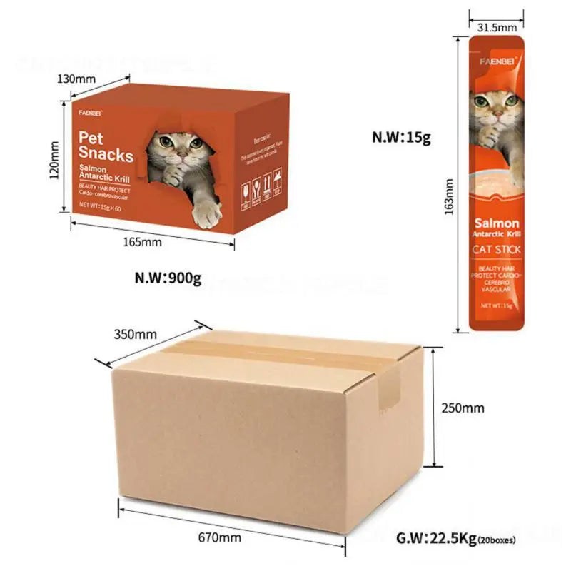 Faenbei Cat Snack Appropriate For All Ages Nutritious Snack Delicious Best Cat Snack Wholesome Bulk Box Cat Food Pet Food 