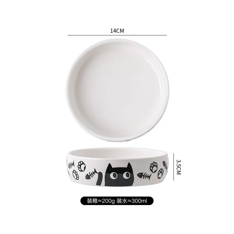 Dogs Cats Food Utensils Ceramic Pet Bowls Feeders Supplies 