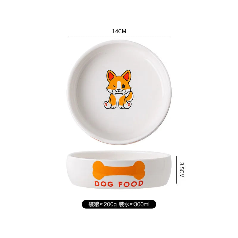 Dogs Cats Food Utensils Ceramic Pet Bowls Feeders Supplies 
